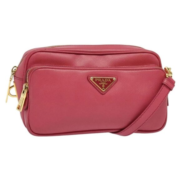 PRADA Shoulder Bag Safiano leather Pink Gold BT1010 Auth 137816 - Picture 1 of 16